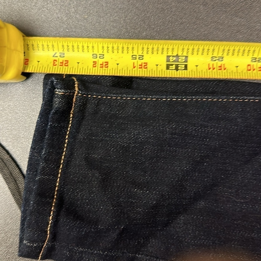 488.  NWT express skinny mid rise dark blue size 0 regular - Picture 6 of 8